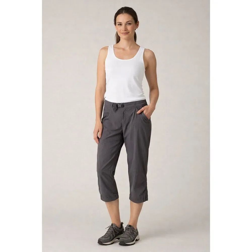 prAna Womens Gray Hiking Capri Pants Size 6 Stretch Outdoor